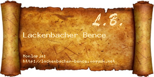 Lackenbacher Bence névjegykártya